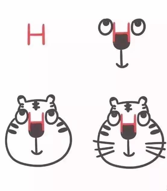 26个字母大小写创意简笔画,26个字母超实用的简笔画教程