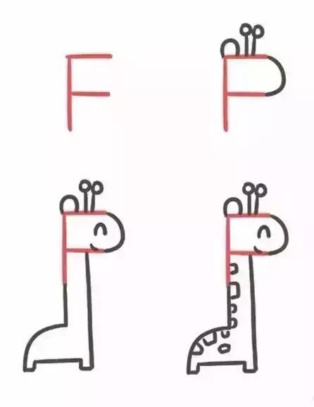 26个字母大小写创意简笔画,26个字母超实用的简笔画教程