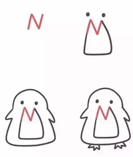 26个字母大小写创意简笔画,26个字母超实用的简笔画教程