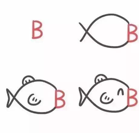 26个字母大小写创意简笔画,26个字母超实用的简笔画教程