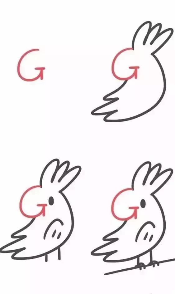 26个字母大小写创意简笔画,26个字母超实用的简笔画教程