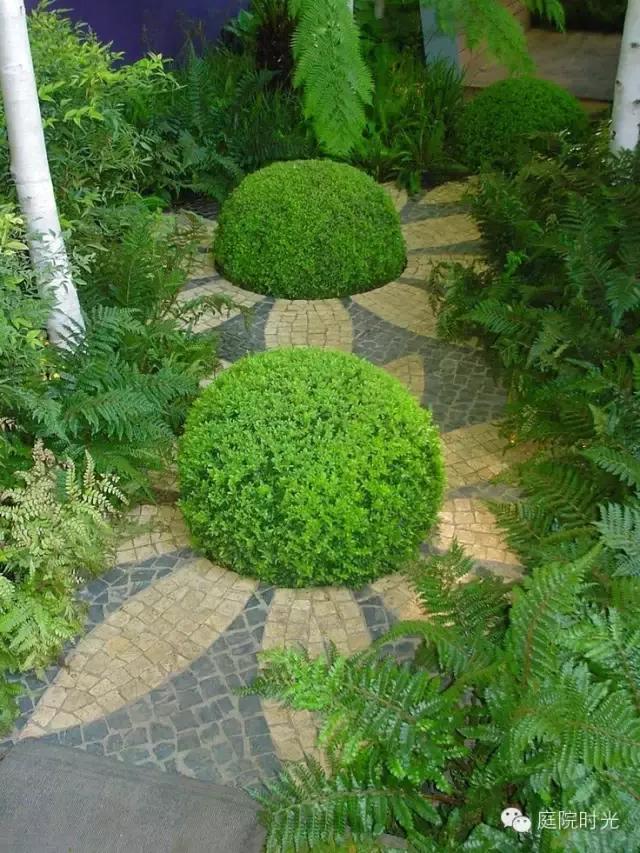 庭院小路台阶铺装效果图,马赛克庭院铺装