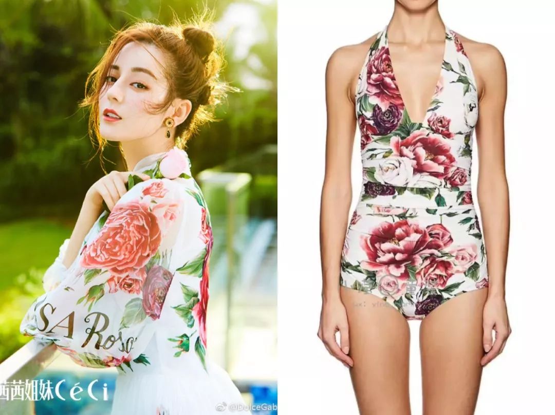 江疏影迪丽热巴穿着,热巴去海滩游泳图片