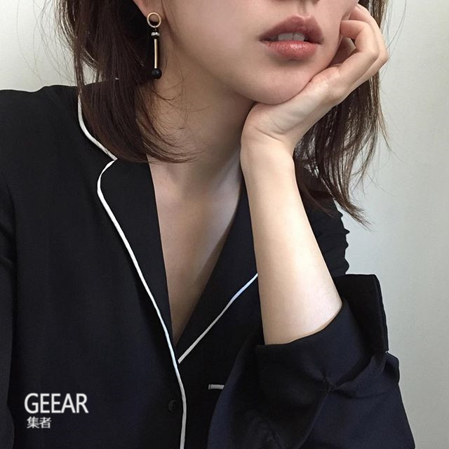 知性简约耳饰,知性风格耳饰