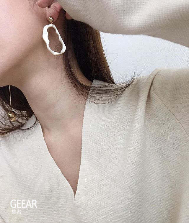 知性简约耳饰,知性风格耳饰