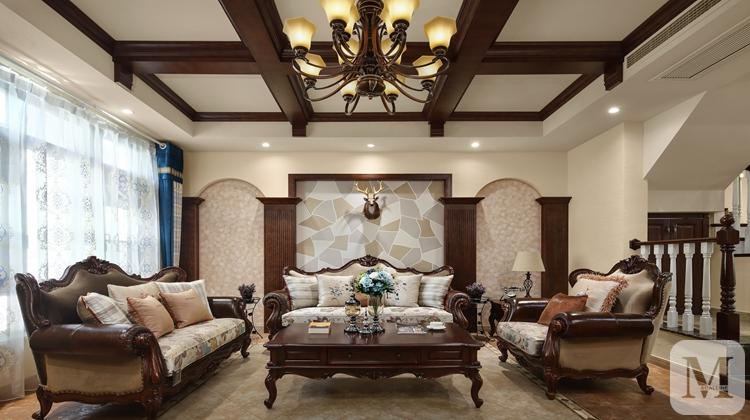 中式豪宅实木整装全屋定制,美式130平全屋实木定制