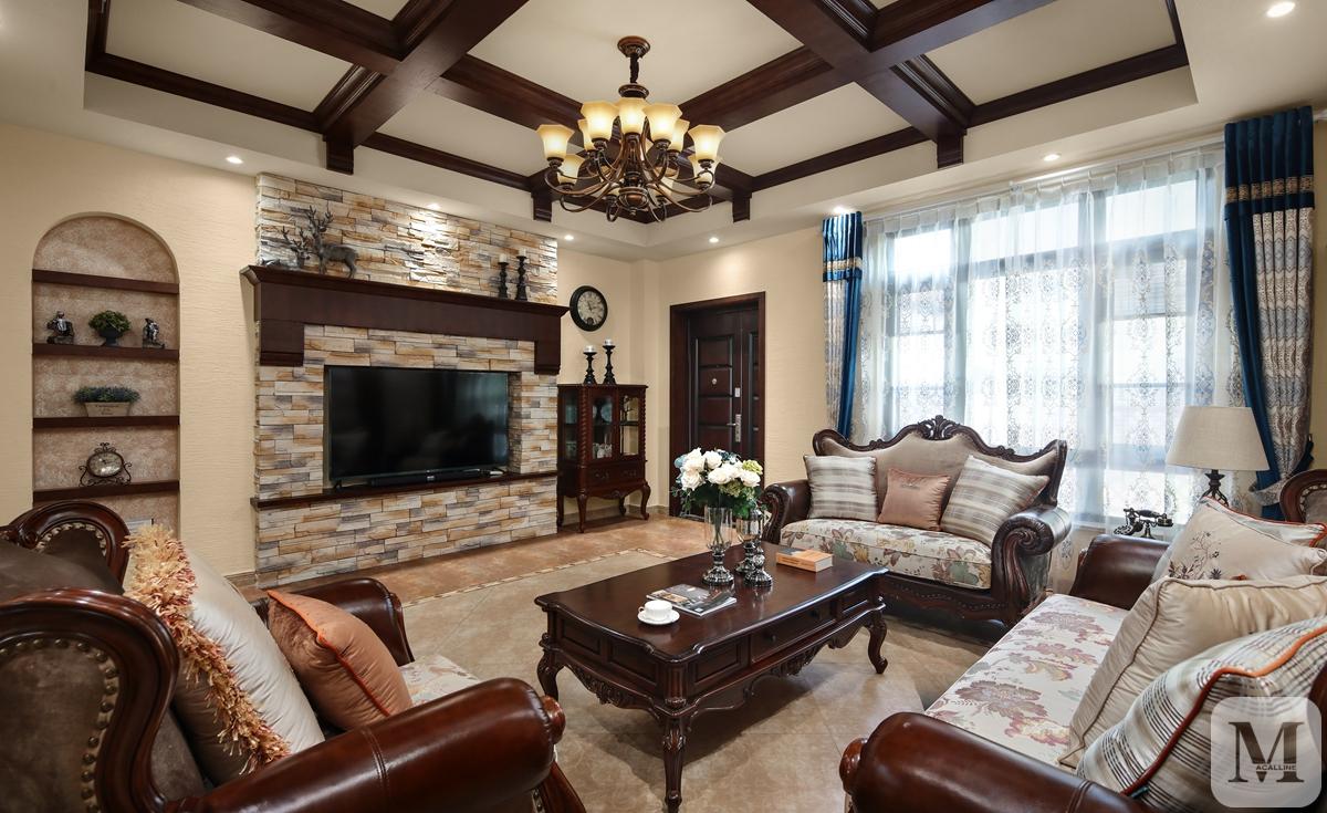 中式豪宅实木整装全屋定制,美式130平全屋实木定制