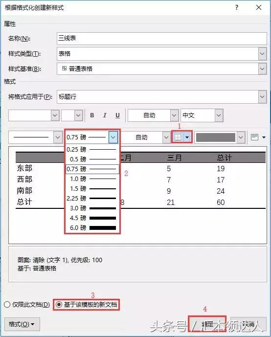 如何在word文档中制三线表,word三线表的线粗怎么设置