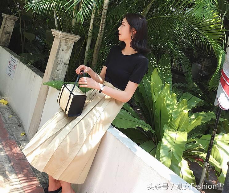 优雅高腰a字半身裙长款,半身裙怎么搭配优雅时尚