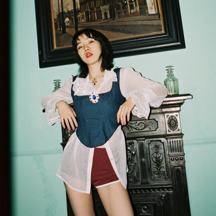 可外穿内衣个性带扣子,可外穿内衣