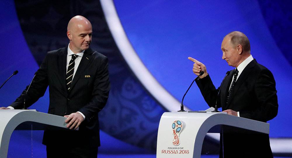 俄罗斯世界杯中国广告,2018世界杯俄罗斯5-0沙特观众席