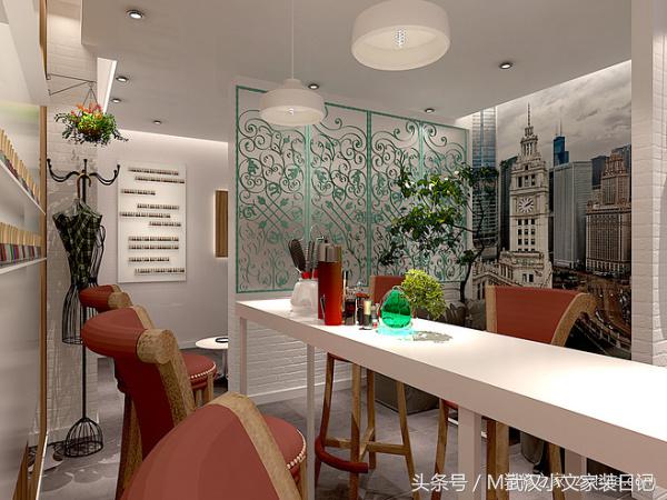 美甲店装修图片效果图简单大气,美甲店装修实拍视频