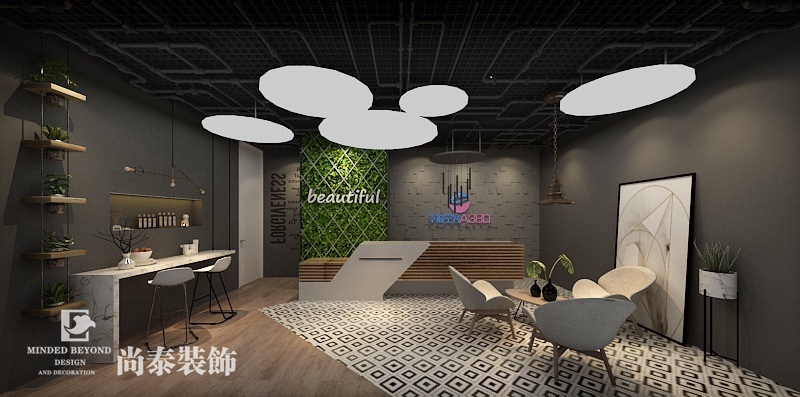 小型美容会所复古法式设计,轻奢美容会所二层楼设计