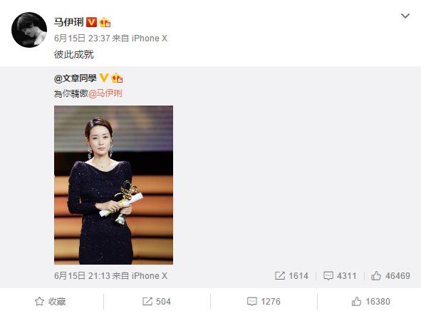 马伊琍对文章说过最经典的一句话,马伊琍获奖感言经典台词