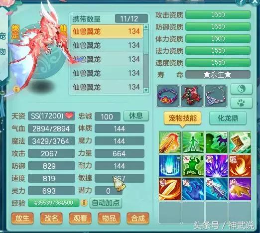 神武仙兽翼龙5技能多少钱,神武3龙宫攻略