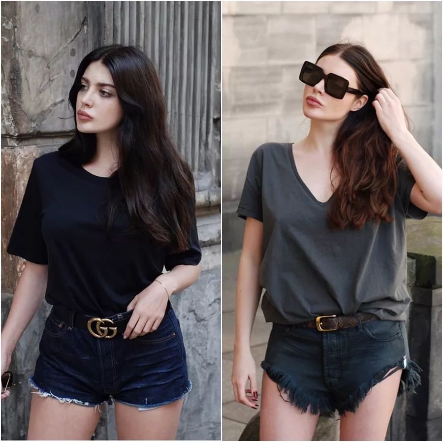 微胖女生穿t恤的显瘦小技巧,微胖女生只要穿搭对了一样显身材