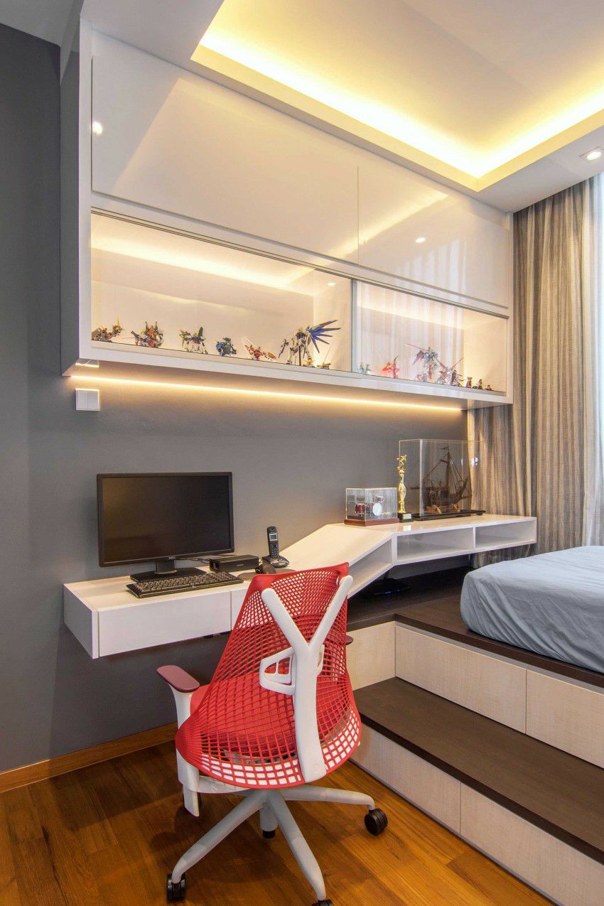 榻榻米床与飘窗柜子一体图,榻榻米床柜子如何组合设计