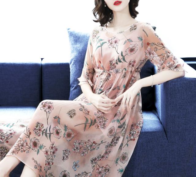 大码甜美碎花方领连衣裙,女装连衣裙夏季甜美碎花