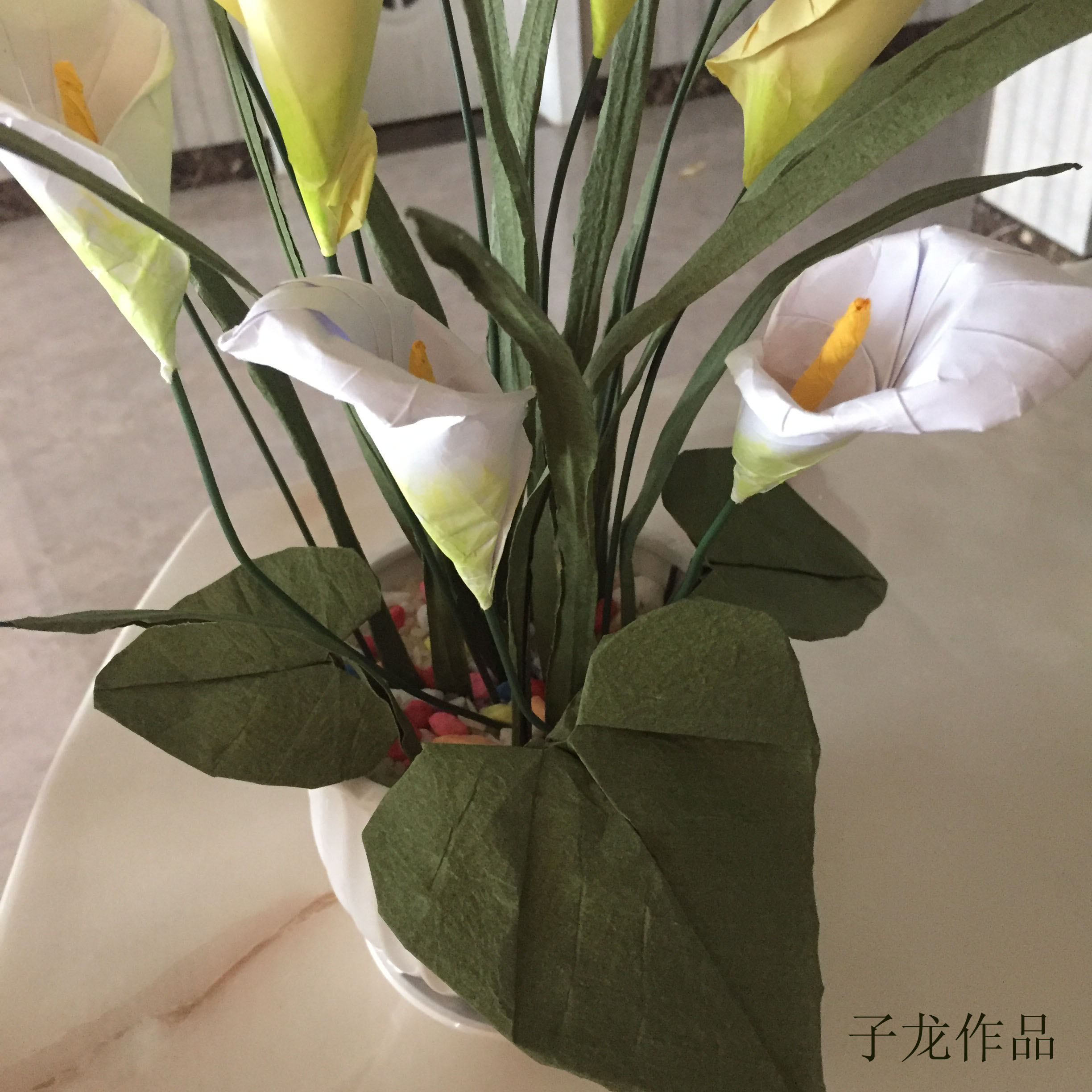 折纸马蹄莲花朵的做法,折纸马蹄莲花步骤