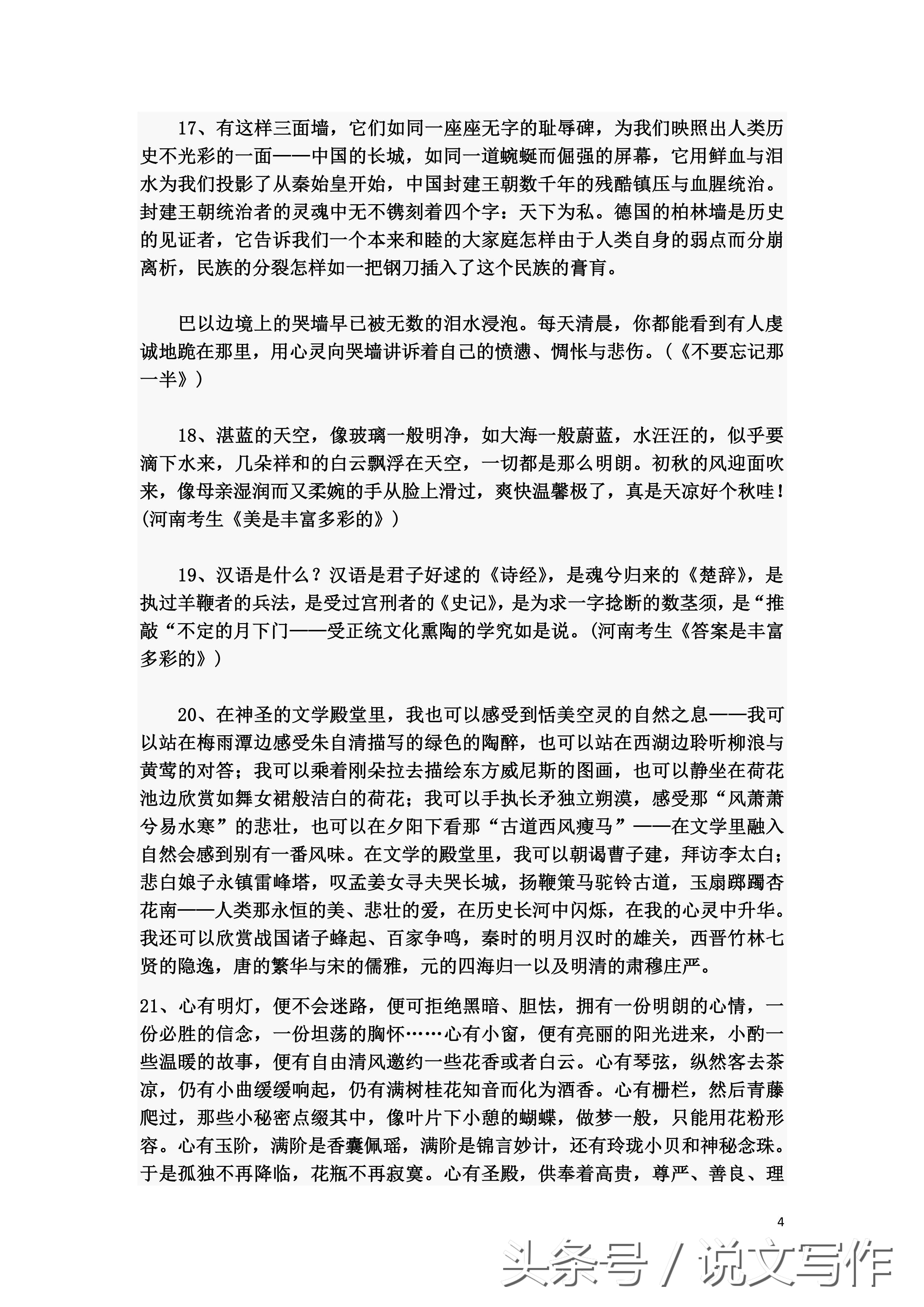 高考语文满分作文优美句子,语文高考满分作文10篇