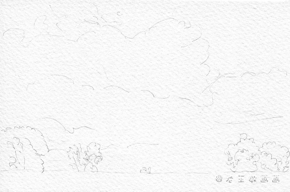 夏天画一幅画简单又漂亮,如何用马克笔画蓝天白云