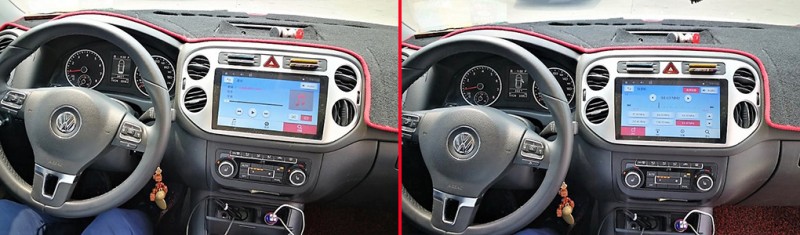 石家庄导航升级改装,途观安装13.1寸飞歌导航