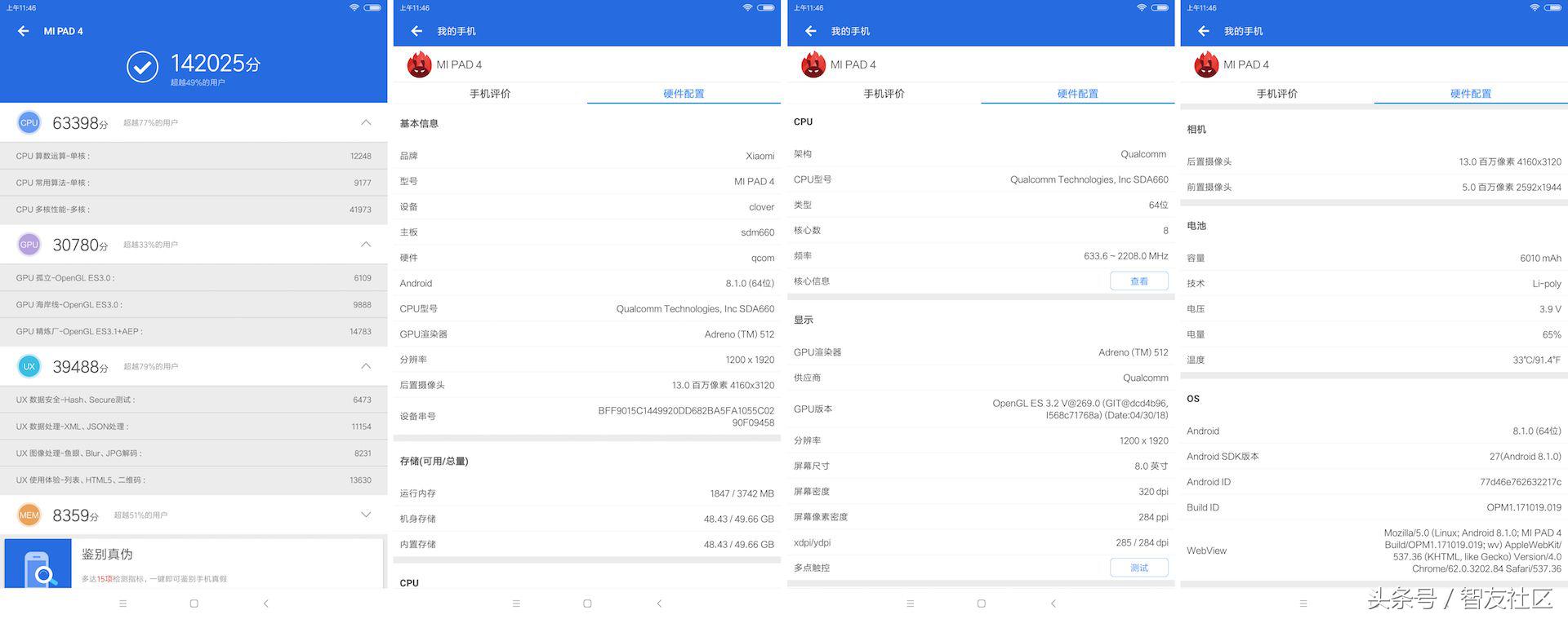 小米平板4性能测评,小米平板4屏幕素质测评