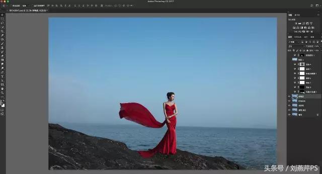 ps把海景的石头做出质感,ps海景人像修图教程