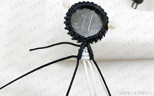 编织硬币小猫挂件,硬币挂件编织教程猫头