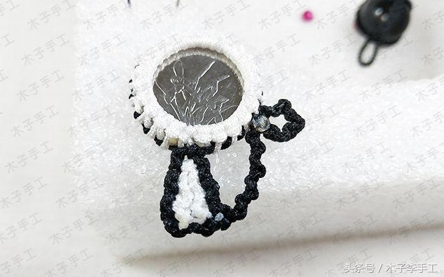 编织硬币小猫挂件,硬币挂件编织教程猫头