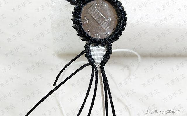 编织硬币小猫挂件,硬币挂件编织教程猫头