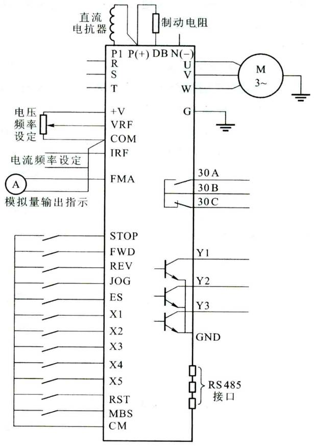 变频器接线方法和控制线路图,电工基础知识教学变频器