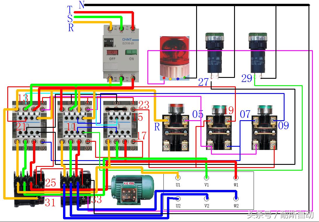 双速电动机的原理动画演示,双速异步电动机的控制线路接线图