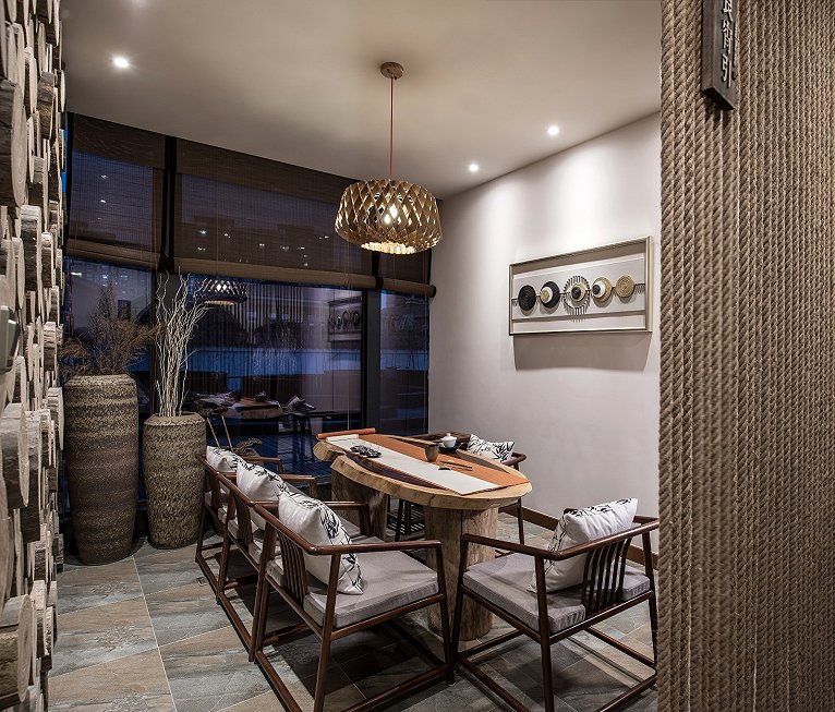 室内设计茶室,茶空间设计侘寂风格