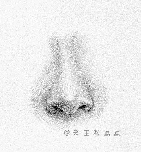 素描石膏像鼻子画法,素描五官鼻子讲解