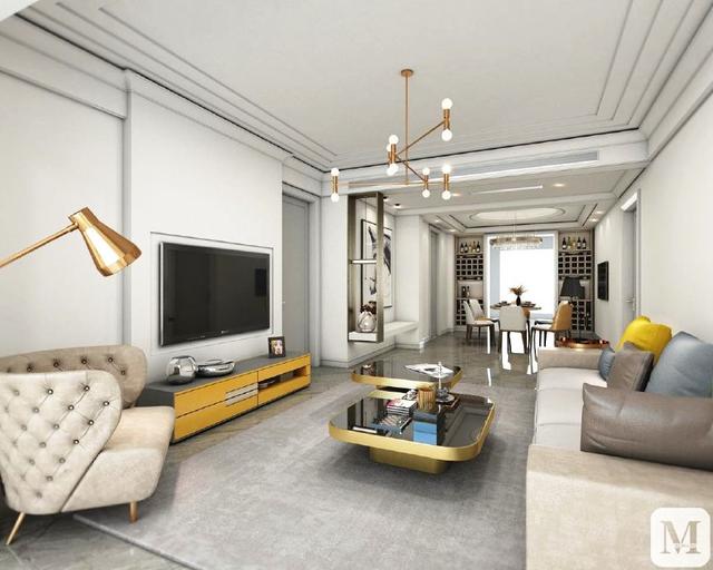 石膏线吊顶既简单又好看,今年流行石膏线吊顶效果图片