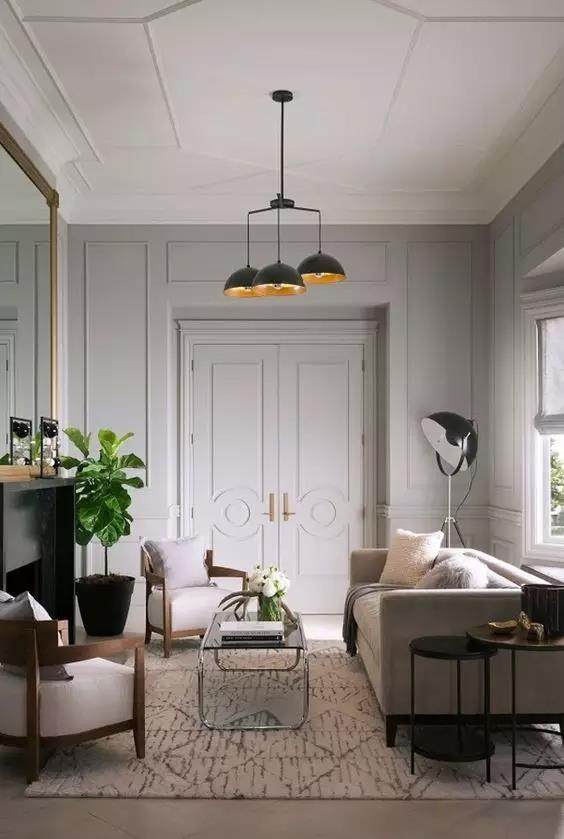 石膏线吊顶既简单又好看,今年流行石膏线吊顶效果图片