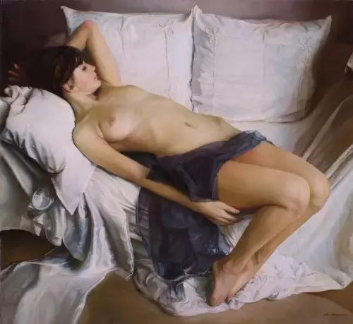 “文艺三级片”式的裸女油画，青春逼人！高价出手