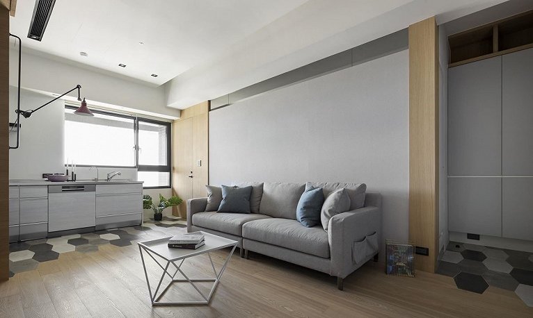 小户型错层2步台阶装修效果图,小户型错层空间设计