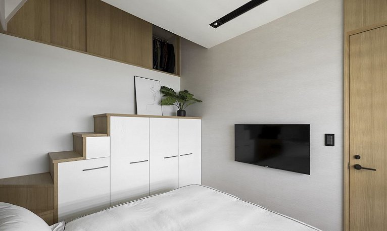 小户型错层2步台阶装修效果图,小户型错层空间设计