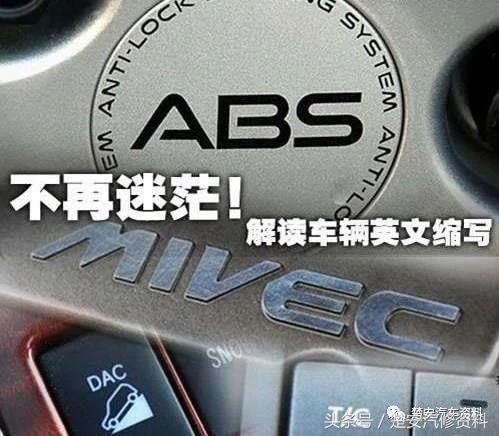 汽车前后左右英文字母缩写,汽车英文缩写对照表