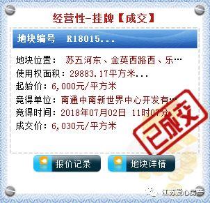 风云再起|7月南通将迎来“地王月”?4宗起拍价过万!