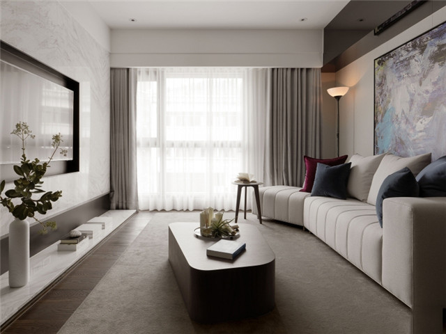 121平米现代轻奢风格装修效果图,126平米简约轻奢装修风格