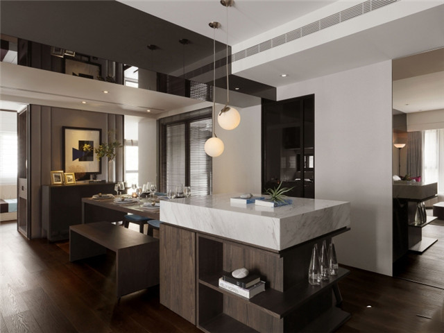 121平米现代轻奢风格装修效果图,126平米简约轻奢装修风格