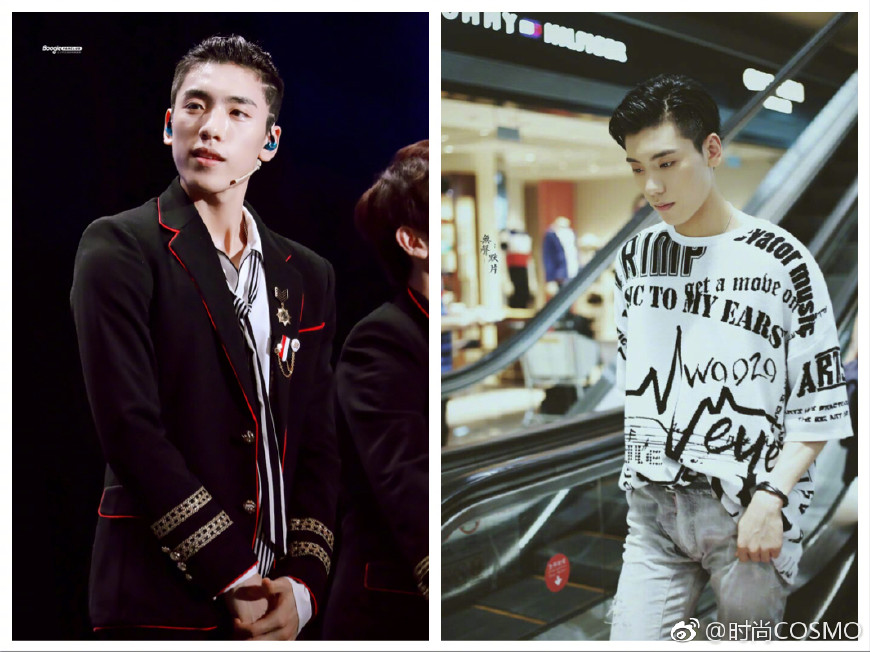 范丞丞绿头和黄明昊紫发造型,秦霄贤范丞丞gq盛典造型