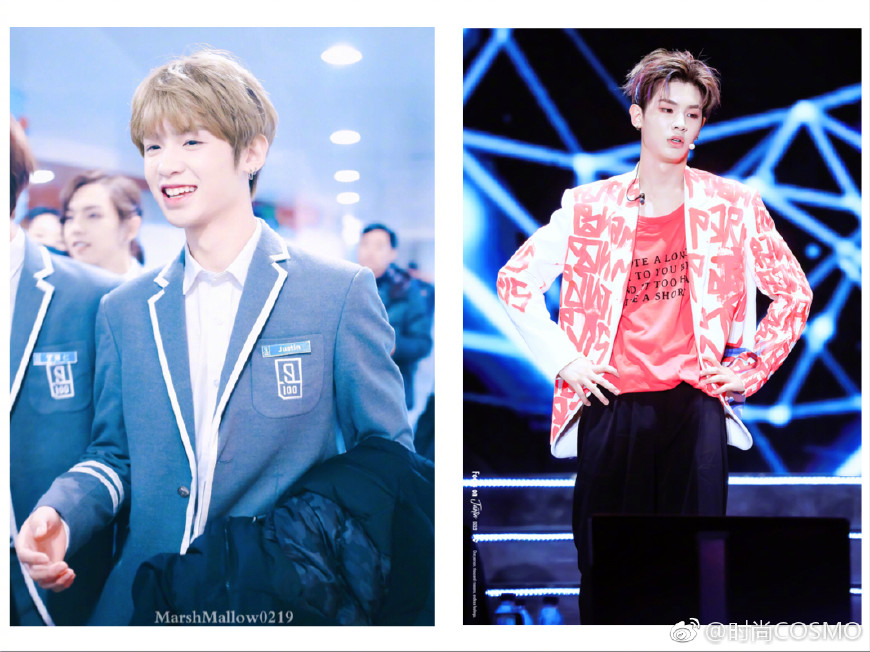 范丞丞绿头和黄明昊紫发造型,秦霄贤范丞丞gq盛典造型