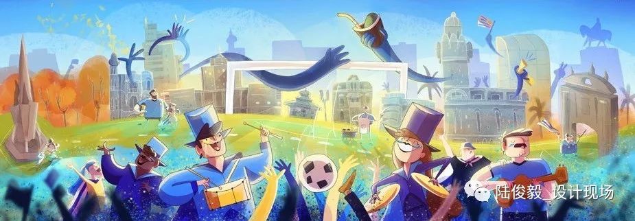 色彩构成世界杯插画图案,世界杯主题涂鸦