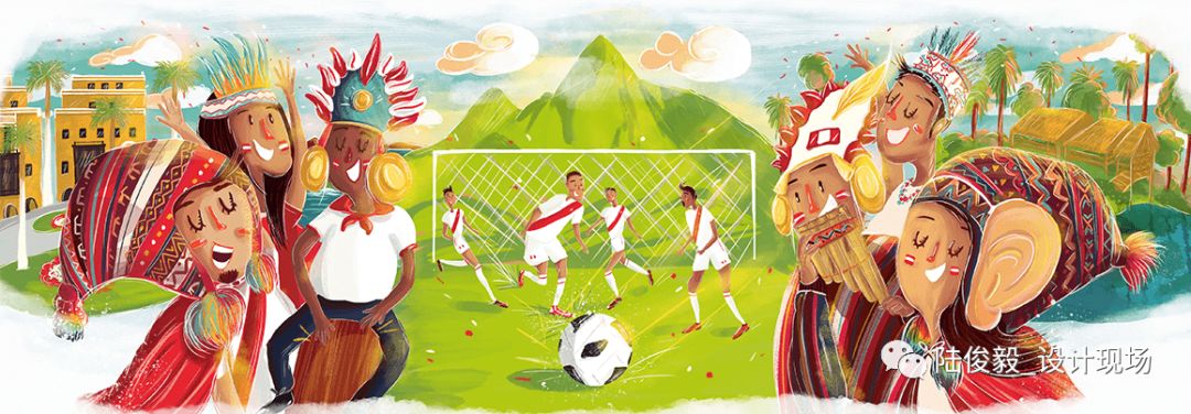 色彩构成世界杯插画图案,世界杯主题涂鸦
