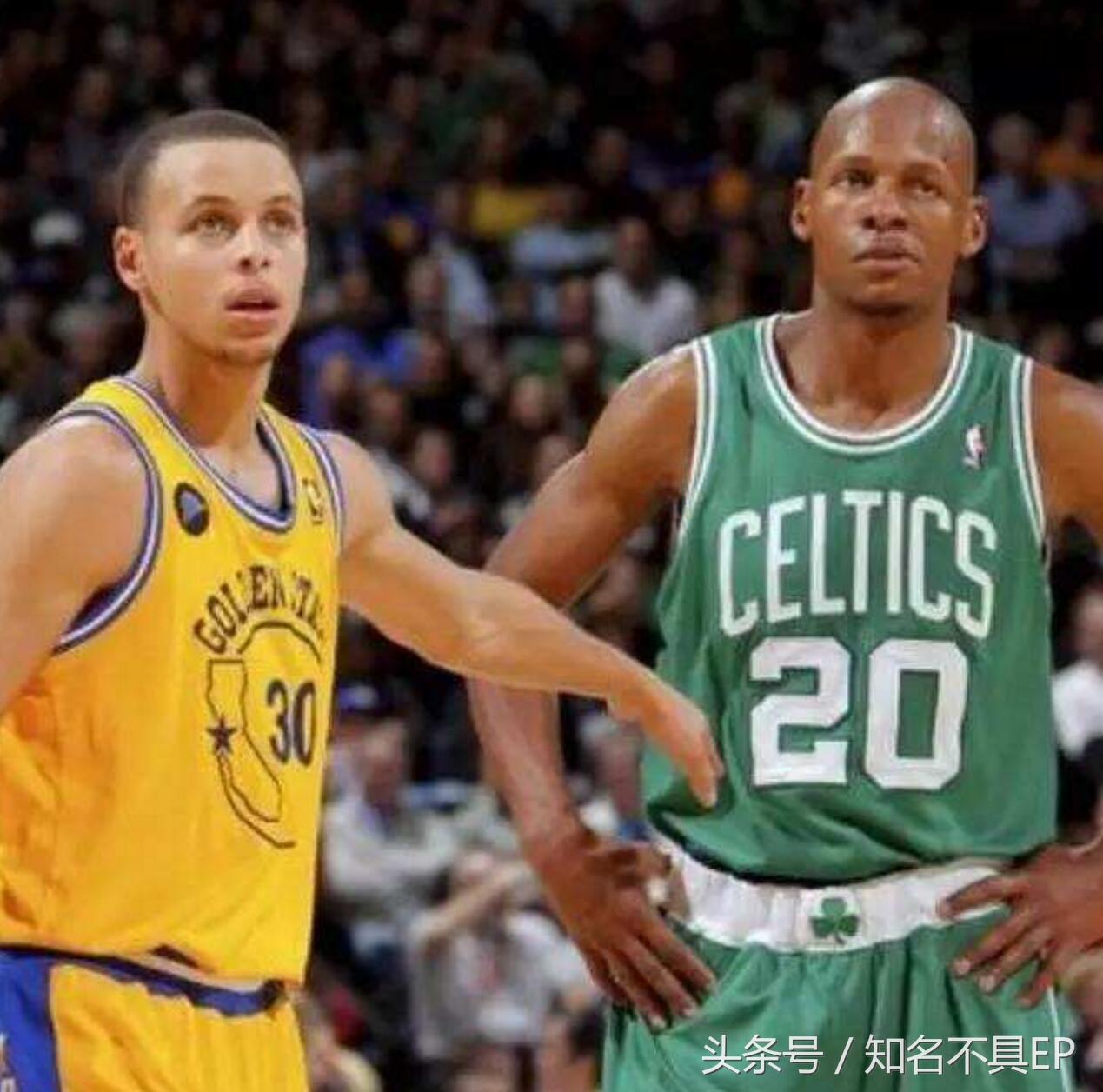 三分王库里单挑篮球,库里与雷阿伦三分数据