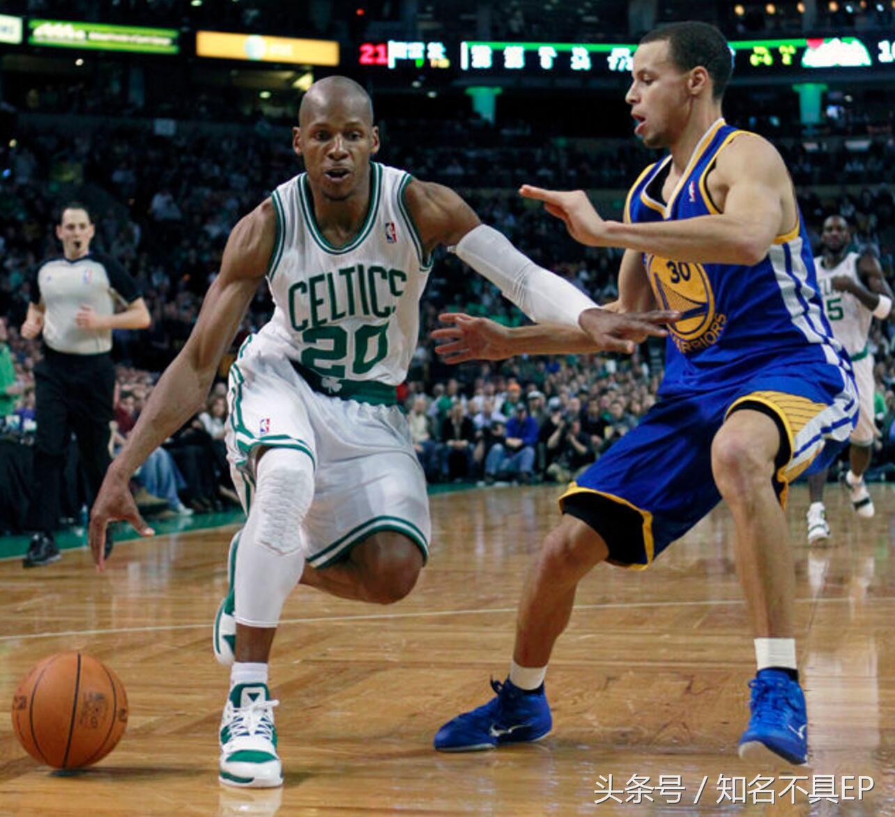 三分王库里单挑篮球,库里与雷阿伦三分数据